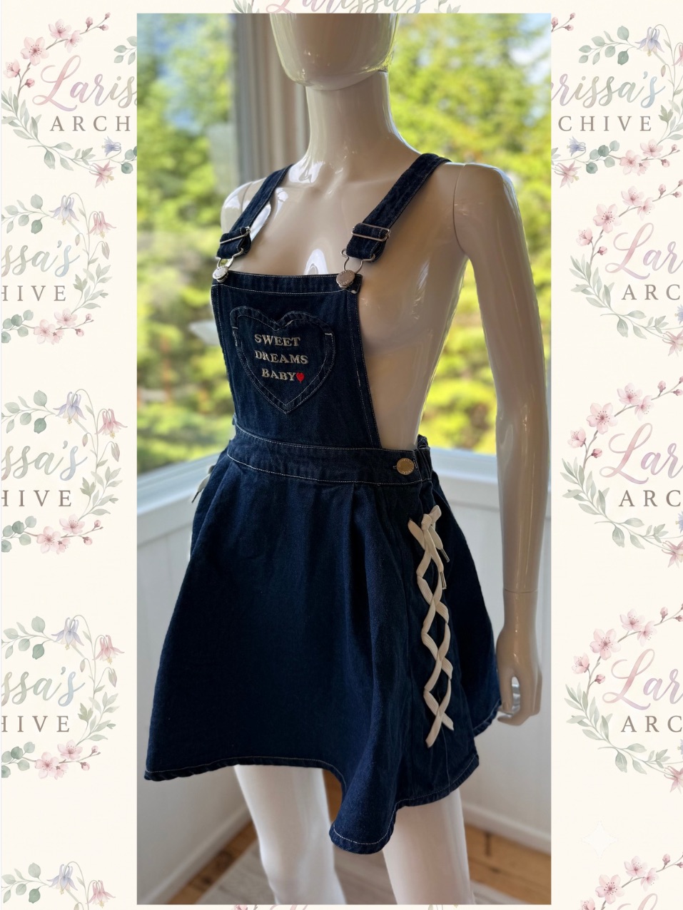 Pink Latte Spinns | 2019 Indigo Denim Jumper Skirt | Size Jp S (Fits Xxs-Xs)